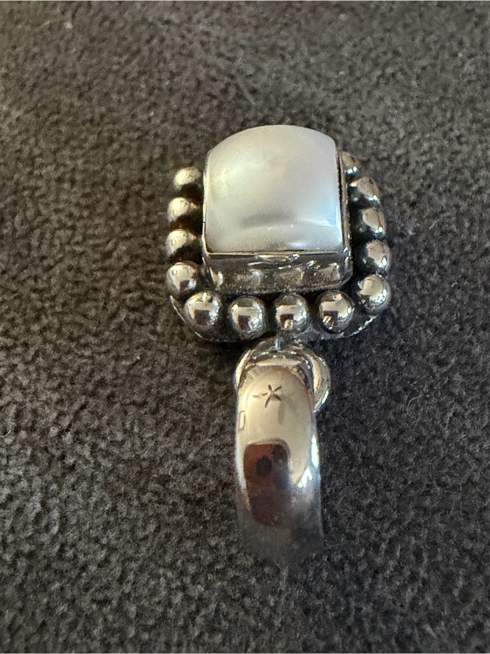 Sterling Silver Mother-of-Pearl Square Pendant - White - Picture 4 of 7
